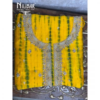 Yellow Silk Unstitched Suit