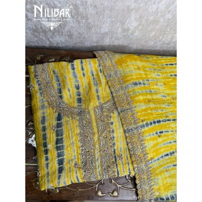 Light Yellow Silk Unstitched Suit