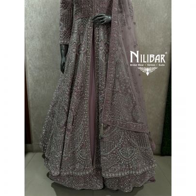 Soft Pink long jacket upper comes with heavy lehenga