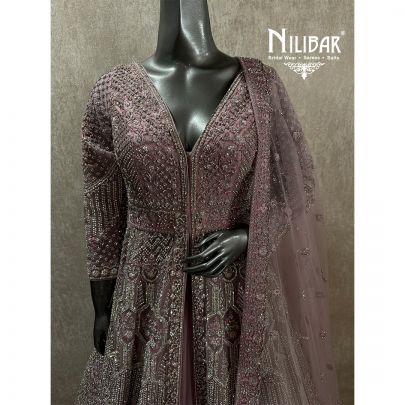Soft Pink long jacket upper comes with heavy lehenga