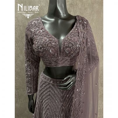 Mouve Soft Net Embroidered Lehenga