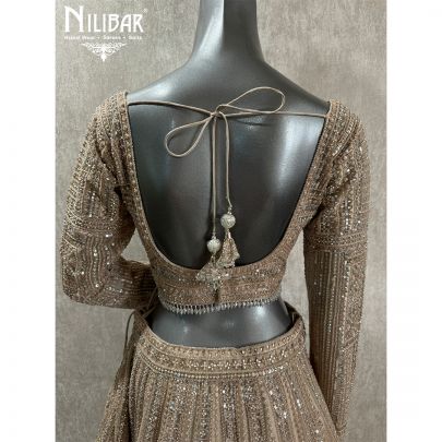 Gold Soft net Embroidered Lehenga