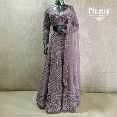 Mouve Soft Net Embroidered Lehenga