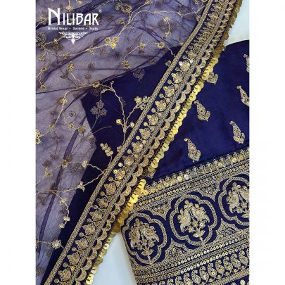 Purple Silk Unstitched Suit