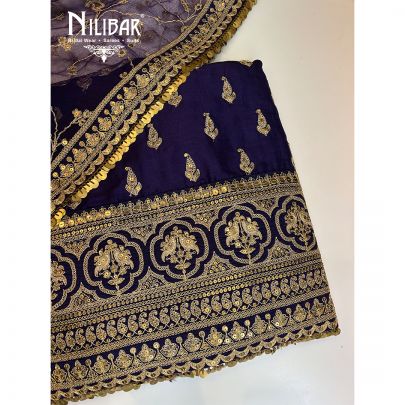 Purple Silk Unstitched Suit