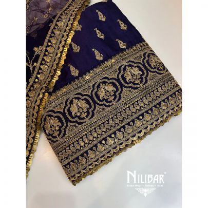 Purple Silk Unstitched Suit