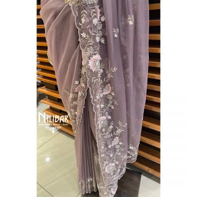 Lilac Organza Saree
