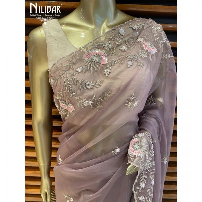 Lilac Organza Saree