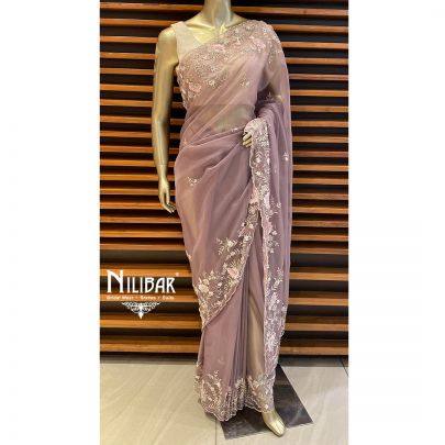 Lilac Organza Saree