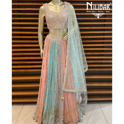 Multicolored Georgette Lehenga