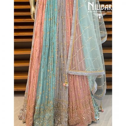 Multicolored Georgette Lehenga