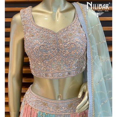 Multicolored Georgette Lehenga