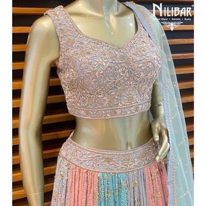 Multicolored Georgette Lehenga