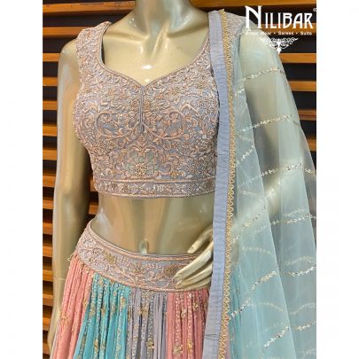 Multicolored Georgette Lehenga