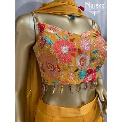 Mustard Yellow Georgette Sharara Suit