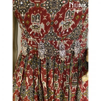 Currant Red Georgette Printed Jumpsuit