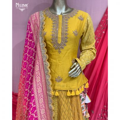 Mustard Silk Lehenga