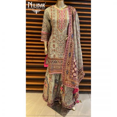 Green Crepe Silk Garara Suit
