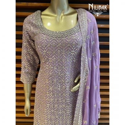 Mauve Chinon Palazzo Suit