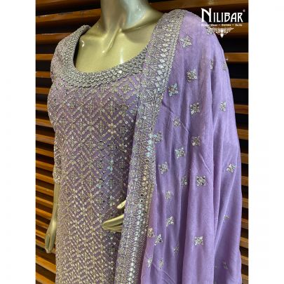 Mauve Chinon Palazzo Suit