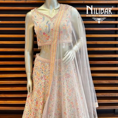 Ancient Grain Silk and Net Lehenga