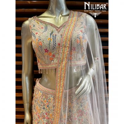Ancient Grain Silk and Net Lehenga