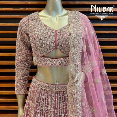 Blush Pink  Net Lehenga