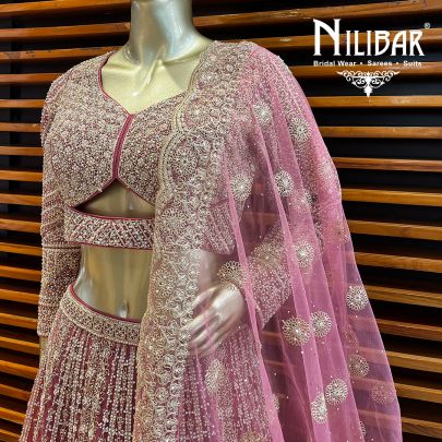 Blush Pink  Net Lehenga