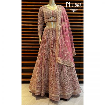 Blush Pink  Net Lehenga