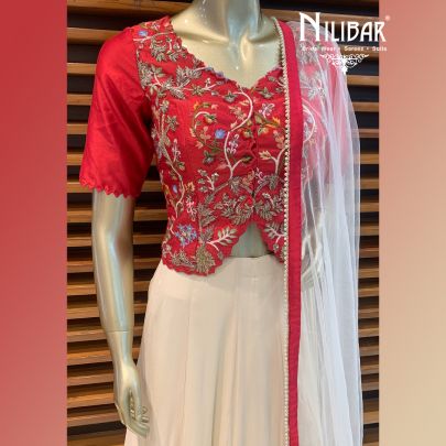 Red Cream Lehenga