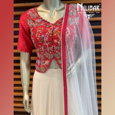 Red Cream Lehenga