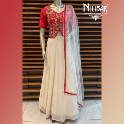 Red Cream Lehenga