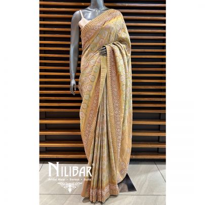 Multicolor Banarasi Silk Satin Saree