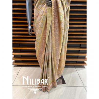 Multicolor Banarasi Silk Satin Saree
