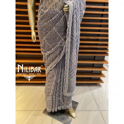 purple Organza Saree