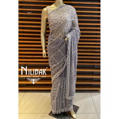 purple Organza Saree