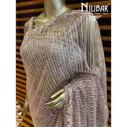 Light Pink Net Saree