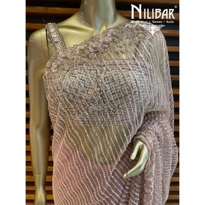 Light Pink Net Saree