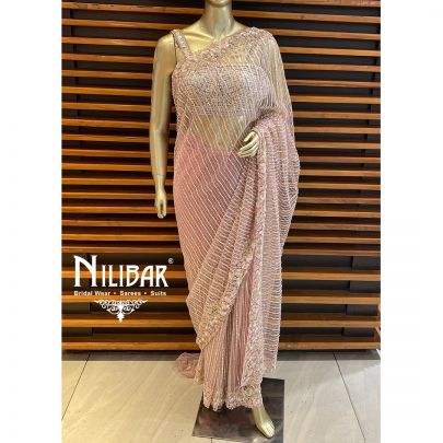 Light Pink Net Saree