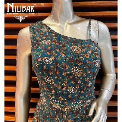 Bottle Green Georgette Printed Jumpsuit