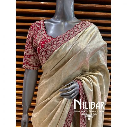 Red/Gold Kanjivaram Silk Embroidered Saree