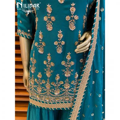 Teal Green Georgette Palazzo
