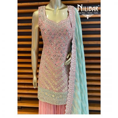Pink Silk Georgette Palazzo