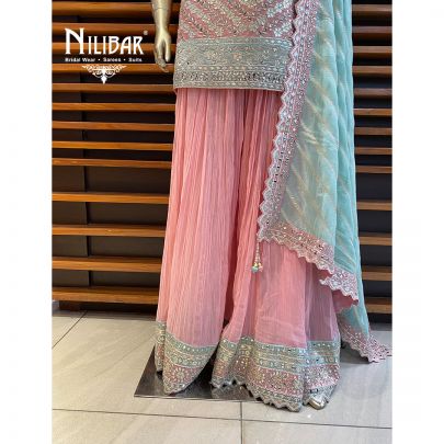 Pink Silk Georgette Palazzo