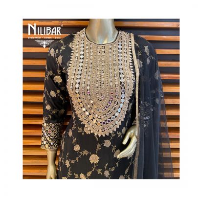 Black Silk Palazzo Suit
