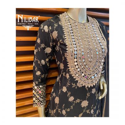 Black Silk Palazzo Suit