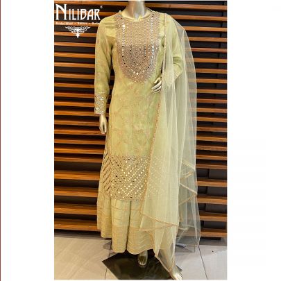 Pista Green Silk Palazzo Suit