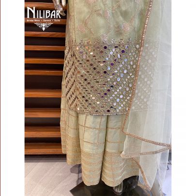 Pista Green Silk Palazzo Suit