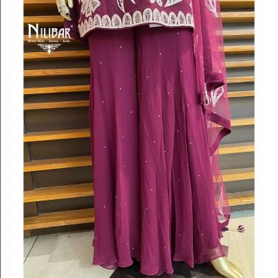 Boysenberry Purple Net and Georgette Suit