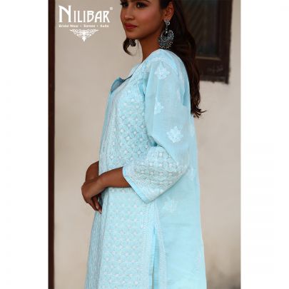 Light Blue Cotton Kurti